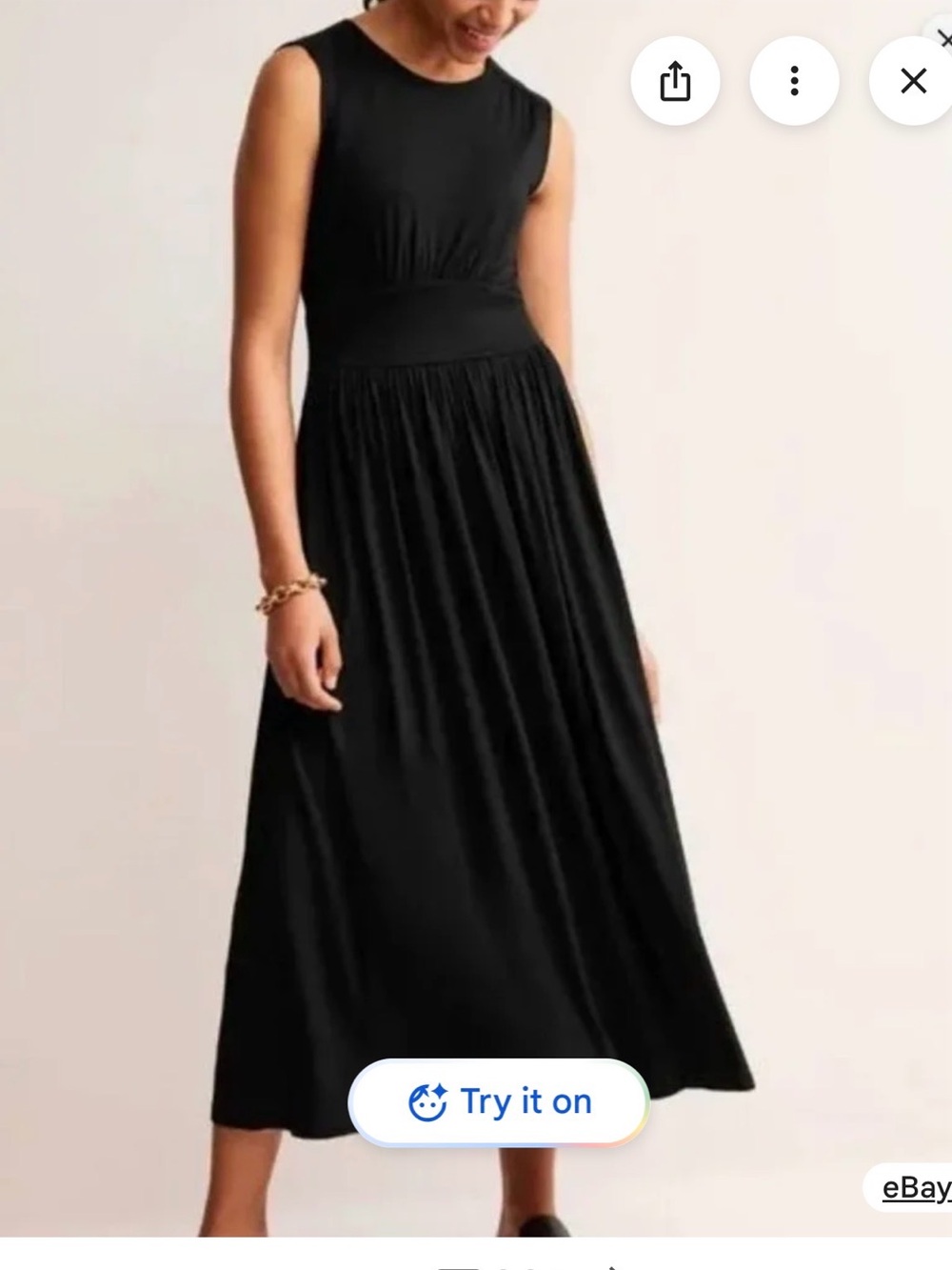 Biden Thea sleeveless midi dress, navy
